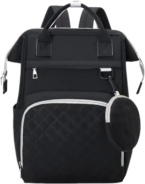 Diaper Bag Backpack with Pacifier Case, Large Capacity Travel Waterproof Insulated Mommy Bag (Black)