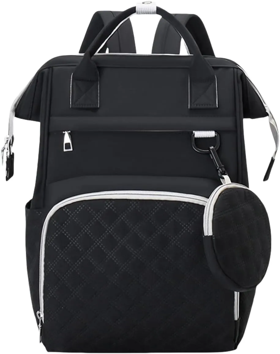 Diaper Bag Backpack with Pacifier Case, Large Capacity Travel Waterproof Insulated Mommy Bag (Black)