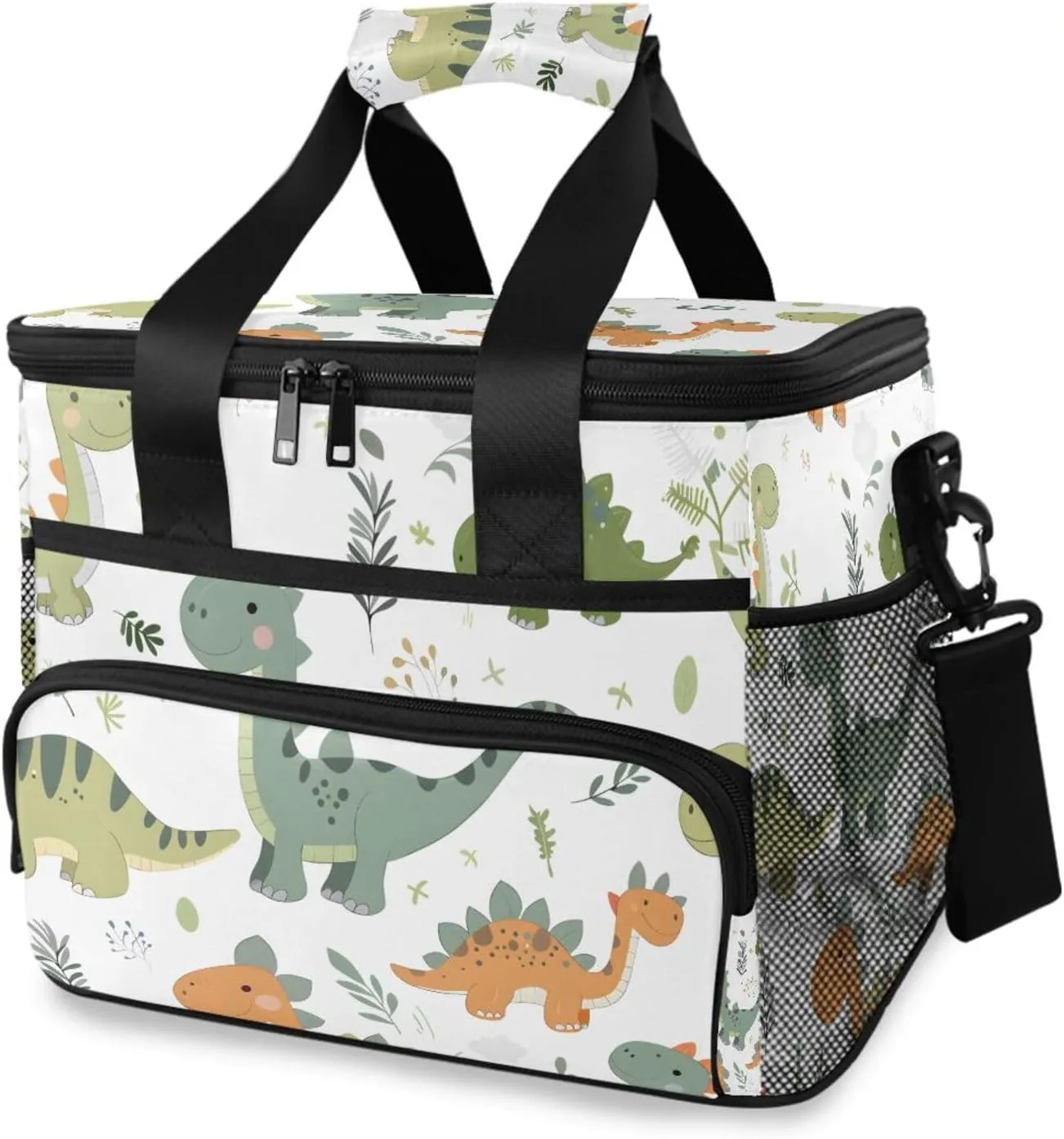 Dinosaurs Cute Cooler Bag Insulated Cooler Soft Sided Cooler 24 Can Portable Picnic Bag Large Leakproof Lunch Bag Box for Beach Grocery Camping Travel Car Men Women