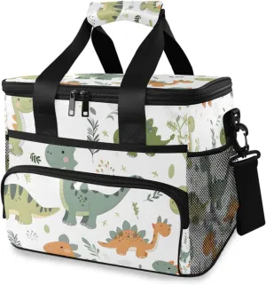 Dinosaurs Cute Cooler Bag Insulated Cooler Soft Sided Cooler 24 Can Portable Picnic Bag Large Leakproof Lunch Bag Box for Beach Grocery Camping Travel Car Men Women