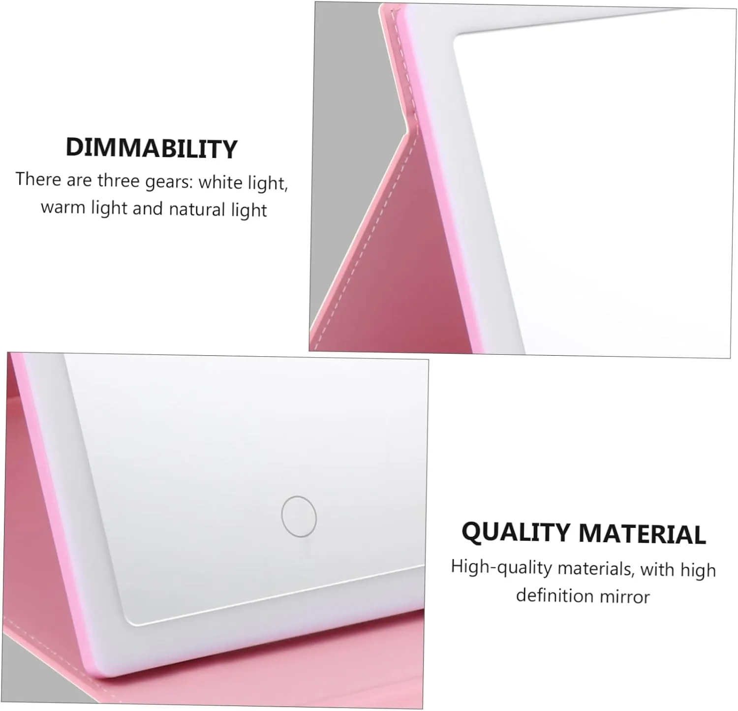 DOITOOL Travel Makeup Mirror with Led Lights Lighting Modes Compact Folding Tabletop Vanity Mirror for Women for Home Office and Travel Use