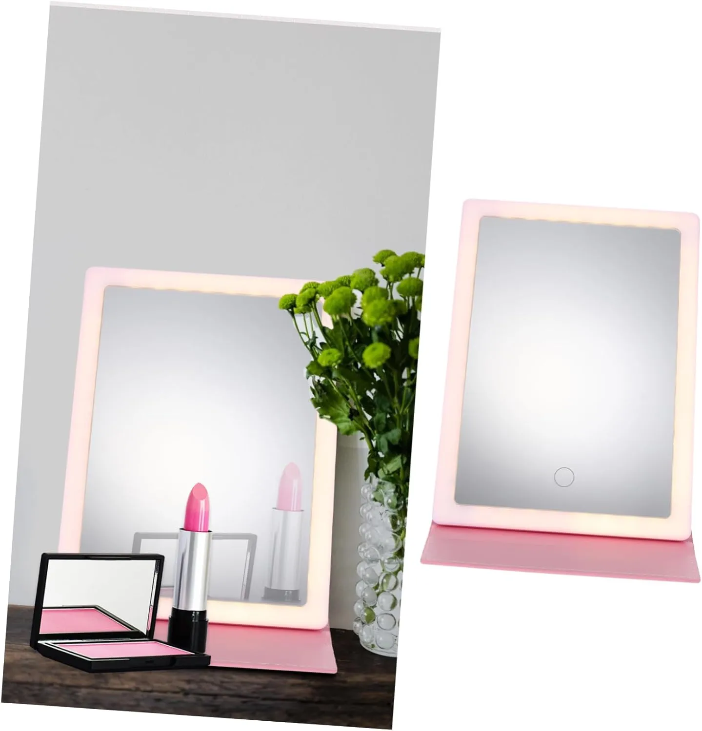 DOITOOL Travel Makeup Mirror with Led Lights Lighting Modes Compact Folding Tabletop Vanity Mirror for Women for Home Office and Travel Use