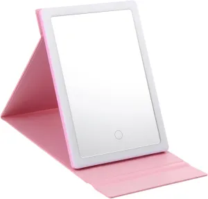 DOITOOL Travel Makeup Mirror with Led Lights Lighting Modes Compact Folding Tabletop Vanity Mirror for Women for Home Office and Travel Use