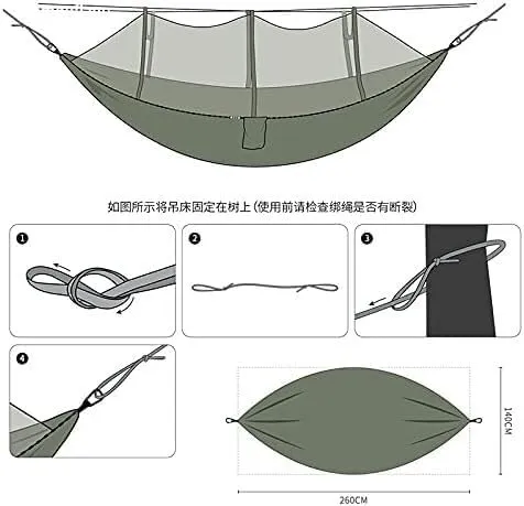 Double Nylon Anti-Mosquito Umbrella Cloth Hammock Outdoor Camping Swing Portable Sleep Hammock (Color : F)