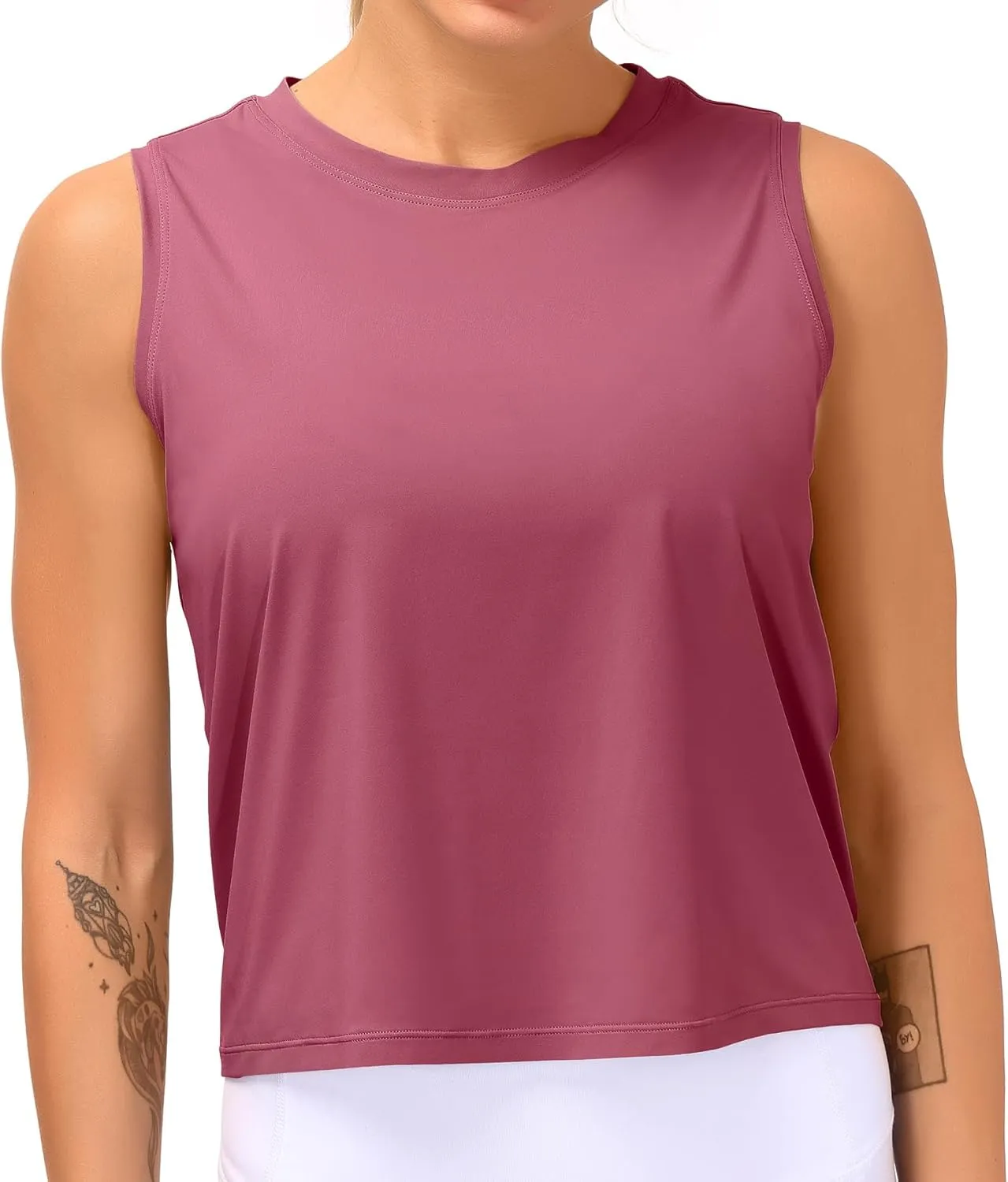 Dragon Fit Women Sleeveless Yoga Tops Workout Cool T-Shirt Running Short Tank Crop Tops