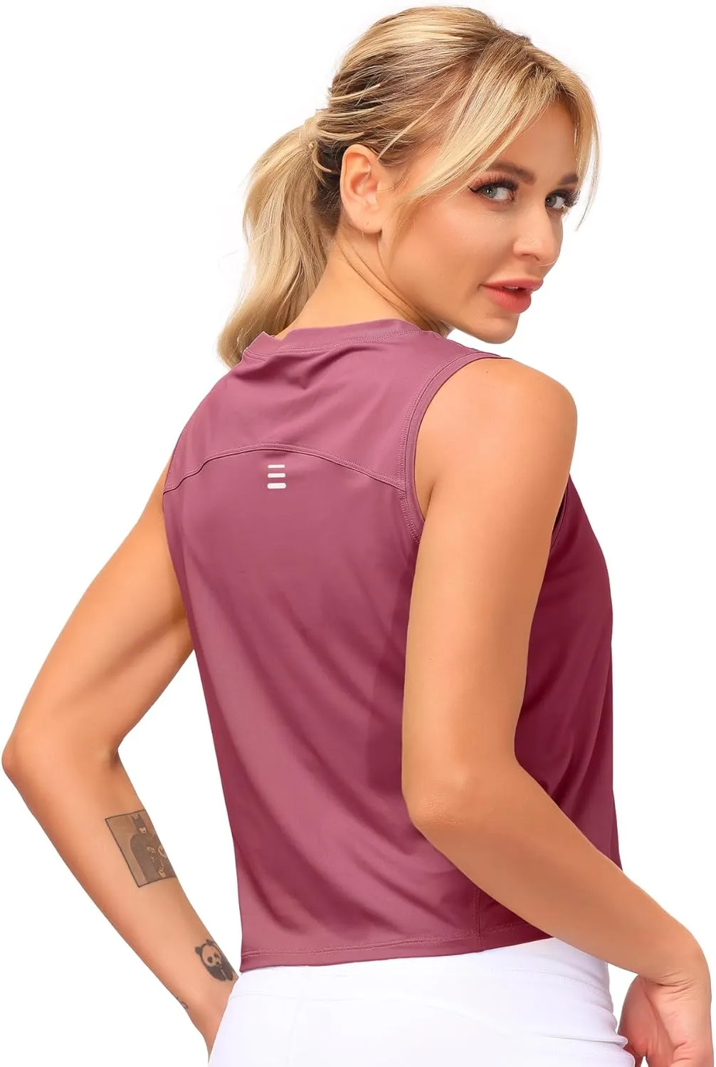 Dragon Fit Women Sleeveless Yoga Tops Workout Cool T-Shirt Running Short Tank Crop Tops