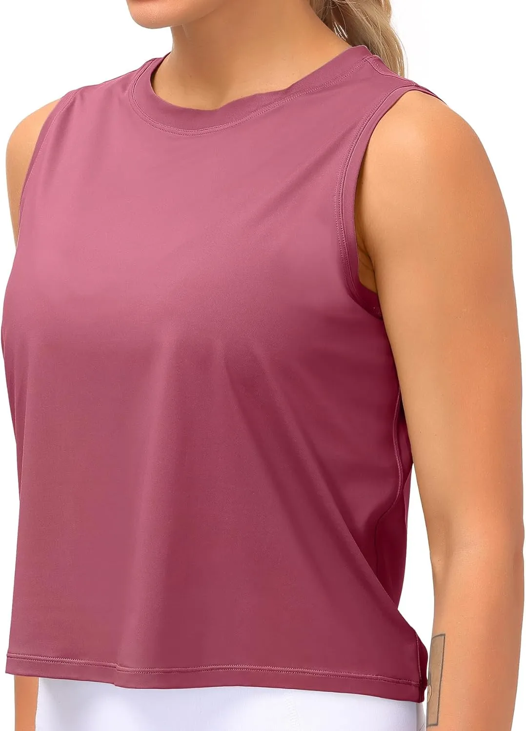 Dragon Fit Women Sleeveless Yoga Tops Workout Cool T-Shirt Running Short Tank Crop Tops
