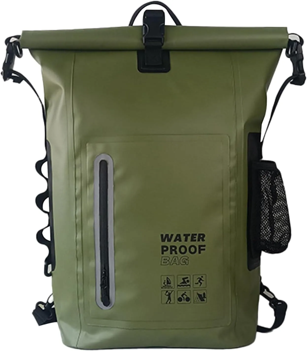 Dry Bags, Comfortable Versatile for Outdoor, Waterproof Dry Bag - Roll Top Waterproof Backpack Sack, Dry Bag for Kayaking, Beach, Rafting (Army Green)