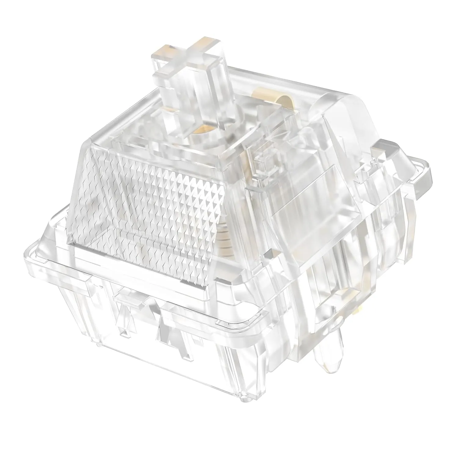 DUROCK Ice King Linear Switches, 62g Progressive Spring Transparent Clear RGB Switch, 5 Pins Lubed Smooth Line Mechanical Keyboard Switches (90pcs)