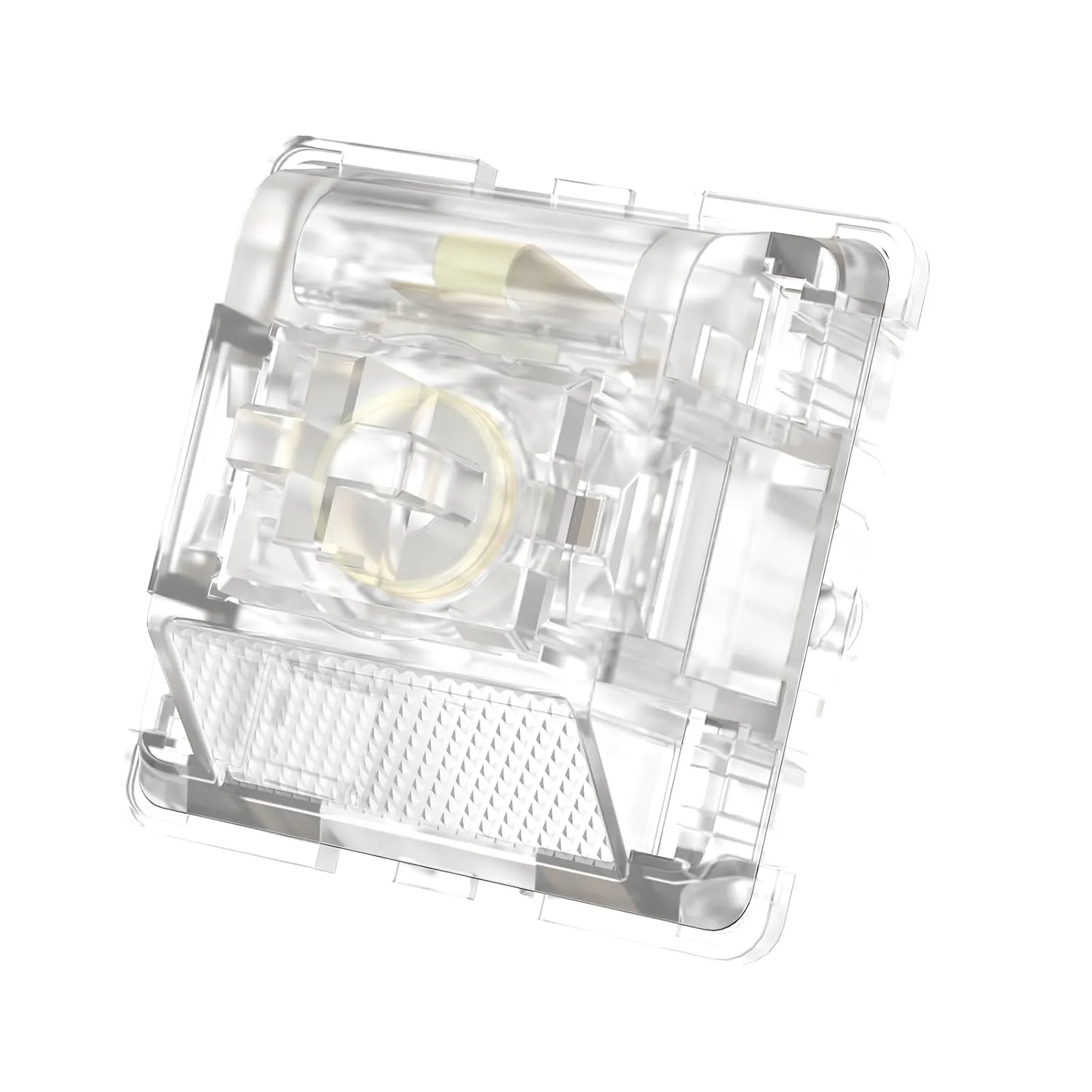 DUROCK Ice King Linear Switches, 62g Progressive Spring Transparent Clear RGB Switch, 5 Pins Lubed Smooth Line Mechanical Keyboard Switches (90pcs)