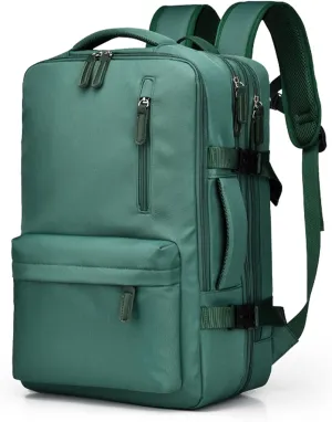 Easypacker Travel Backpack, Waterproof with Shoe Compartment & USB Hole, 180° Open and Expandable Design (Green)