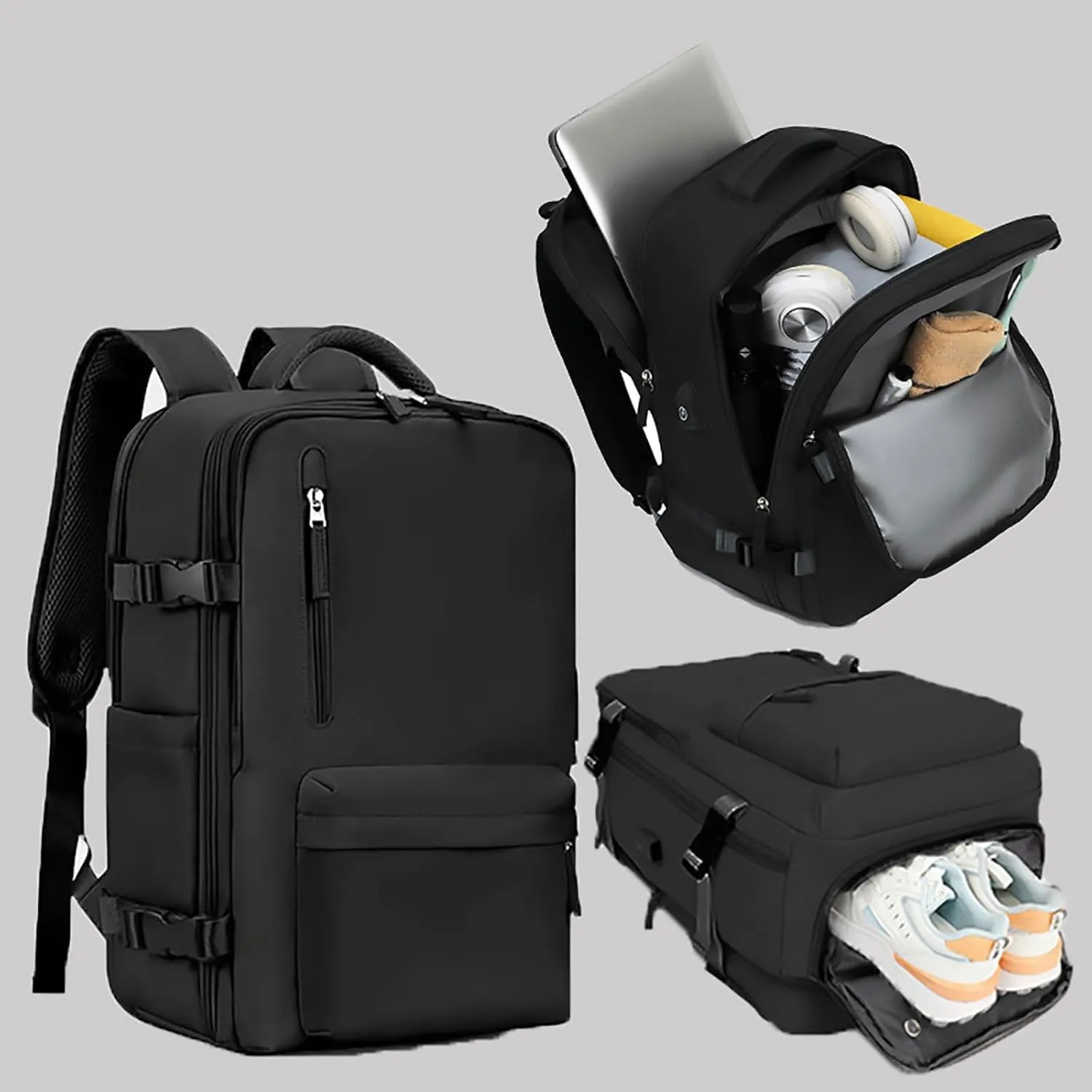 Easypacker Travel Backpack, Waterproof with Shoe Compartment & USB Hole, 180° Open and Expandable Design (Green)