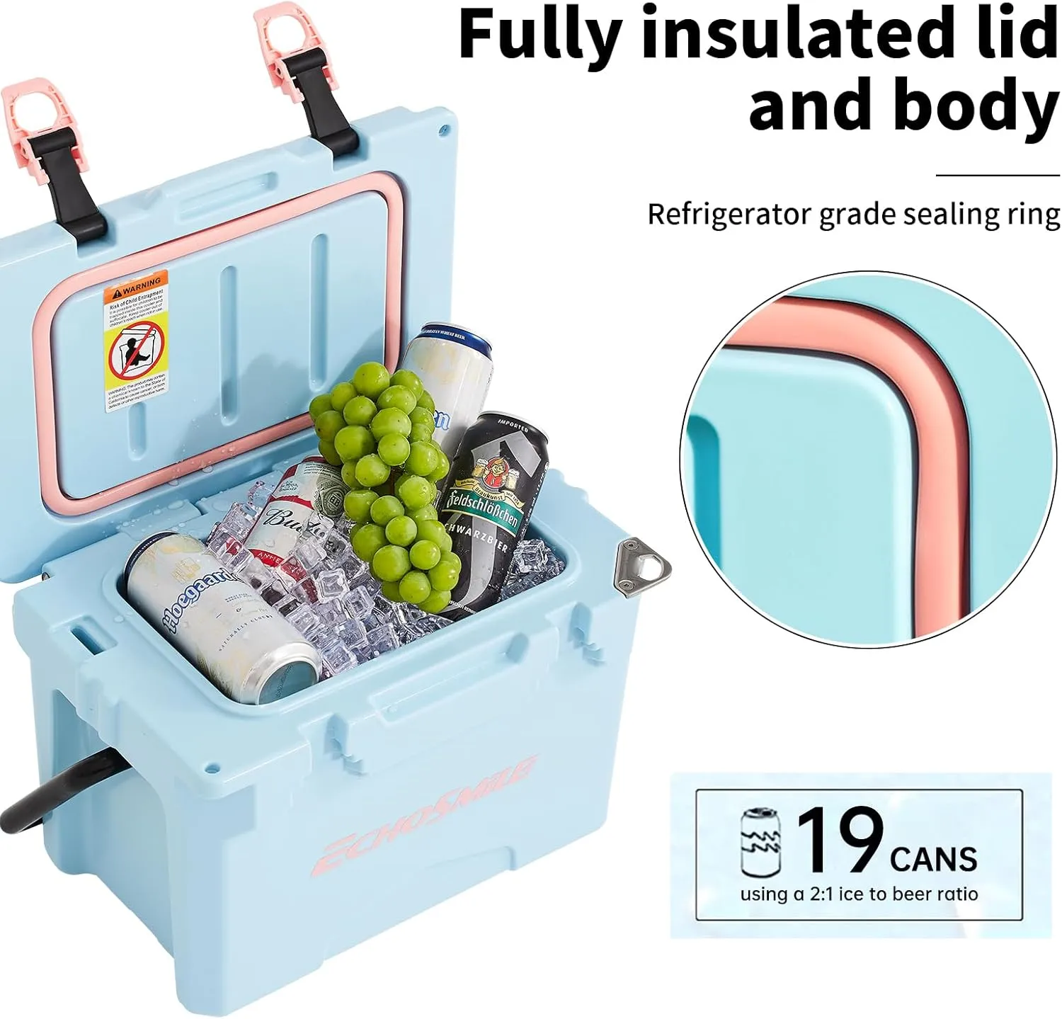 EchoSmile 12/18 Quart Rotomolded Cooler, Built to Stand up to The Rigors of The Journey