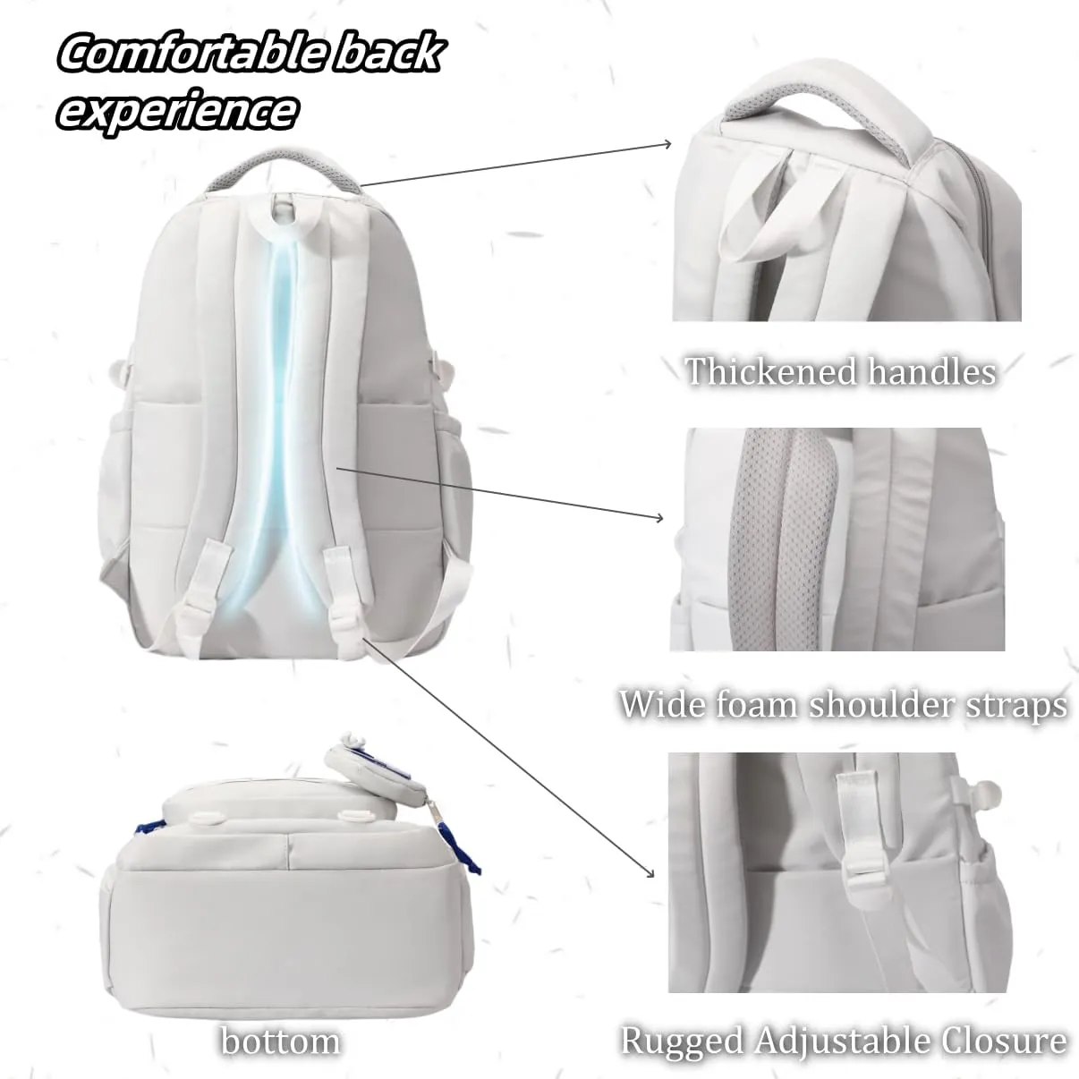 EKUIZAI Large Capacity Backpack for Girls Elementary School bag Middle School Bookbag for Teen Girls-Boys