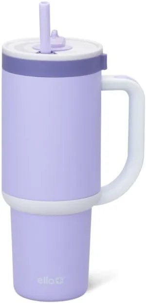 Ello Oasis Tumbler with Handle & Retracting Straw | Reusable Insulated Stainless Steel Cup 100% Leakproof, Gifts for Teens Women Men | Keeps cold for 24 Hours, 40oz 30oz Cup Holder Friendly