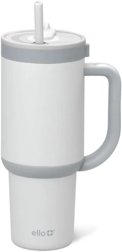 Ello Oasis Tumbler with Handle & Retracting Straw | Reusable Insulated Stainless Steel Cup 100% Leakproof, Gifts for Teens Women Men | Keeps cold for 24 Hours, 40oz 30oz Cup Holder Friendly