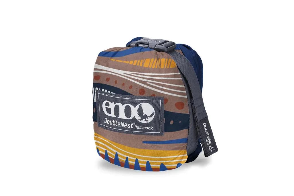 Eno DoubleNest Print Hammock - Tundra/Navy