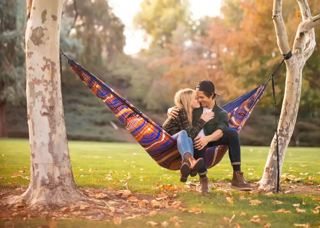 Eno DoubleNest Print Hammock - Tundra/Navy