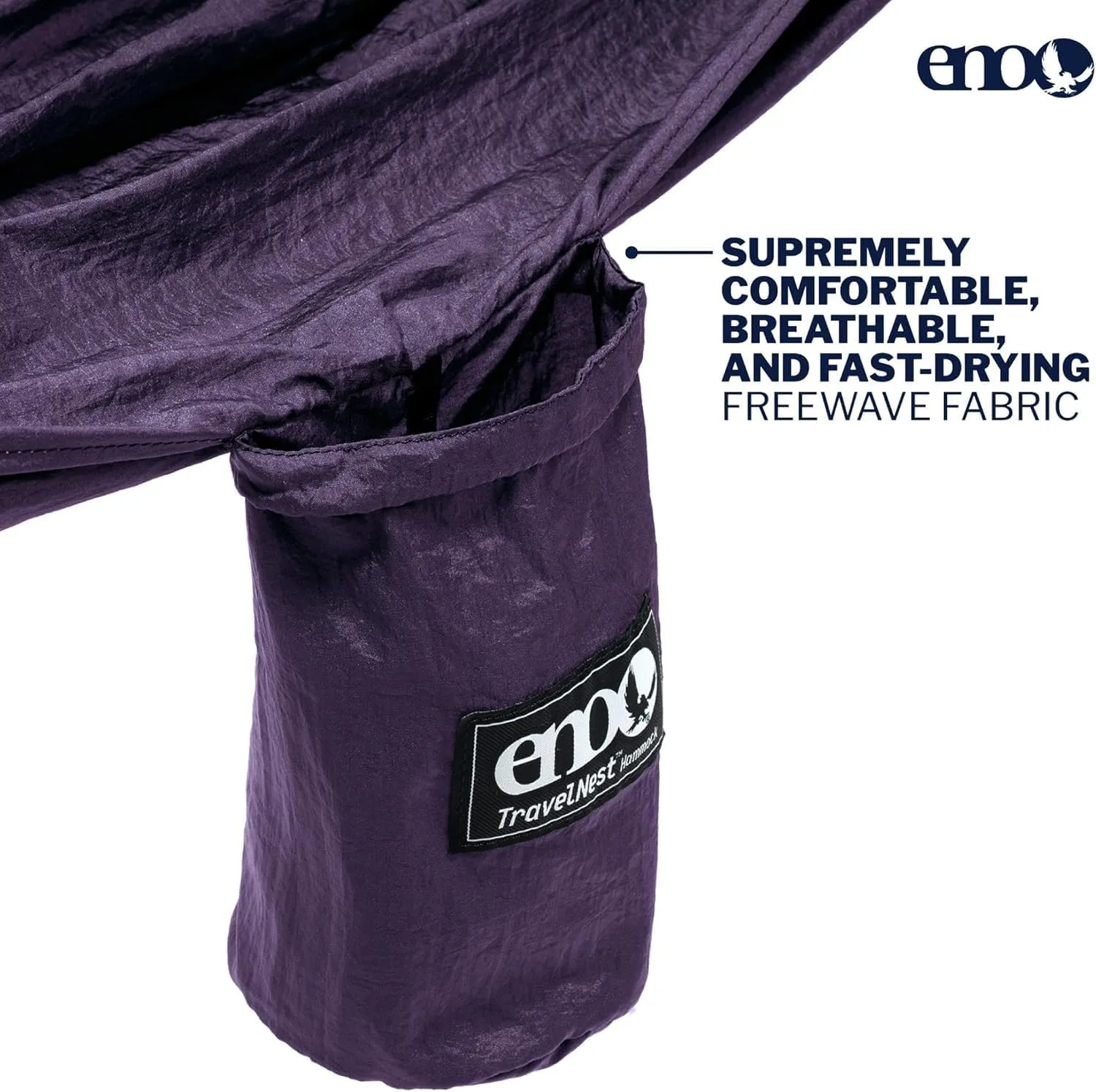 ENO TravelNest Hammock & Straps Combo - Portable for Hiking & Camping with Straps Included - Travel Hammock for Camping, Hiking, Backpacking, a Festival, or The Beach   Straps Combo - Plum