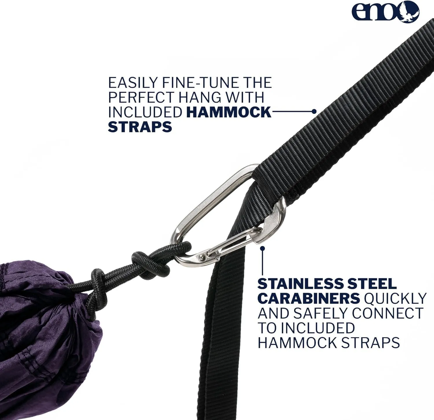 ENO TravelNest Hammock & Straps Combo - Portable for Hiking & Camping with Straps Included - Travel Hammock for Camping, Hiking, Backpacking, a Festival, or The Beach   Straps Combo - Plum