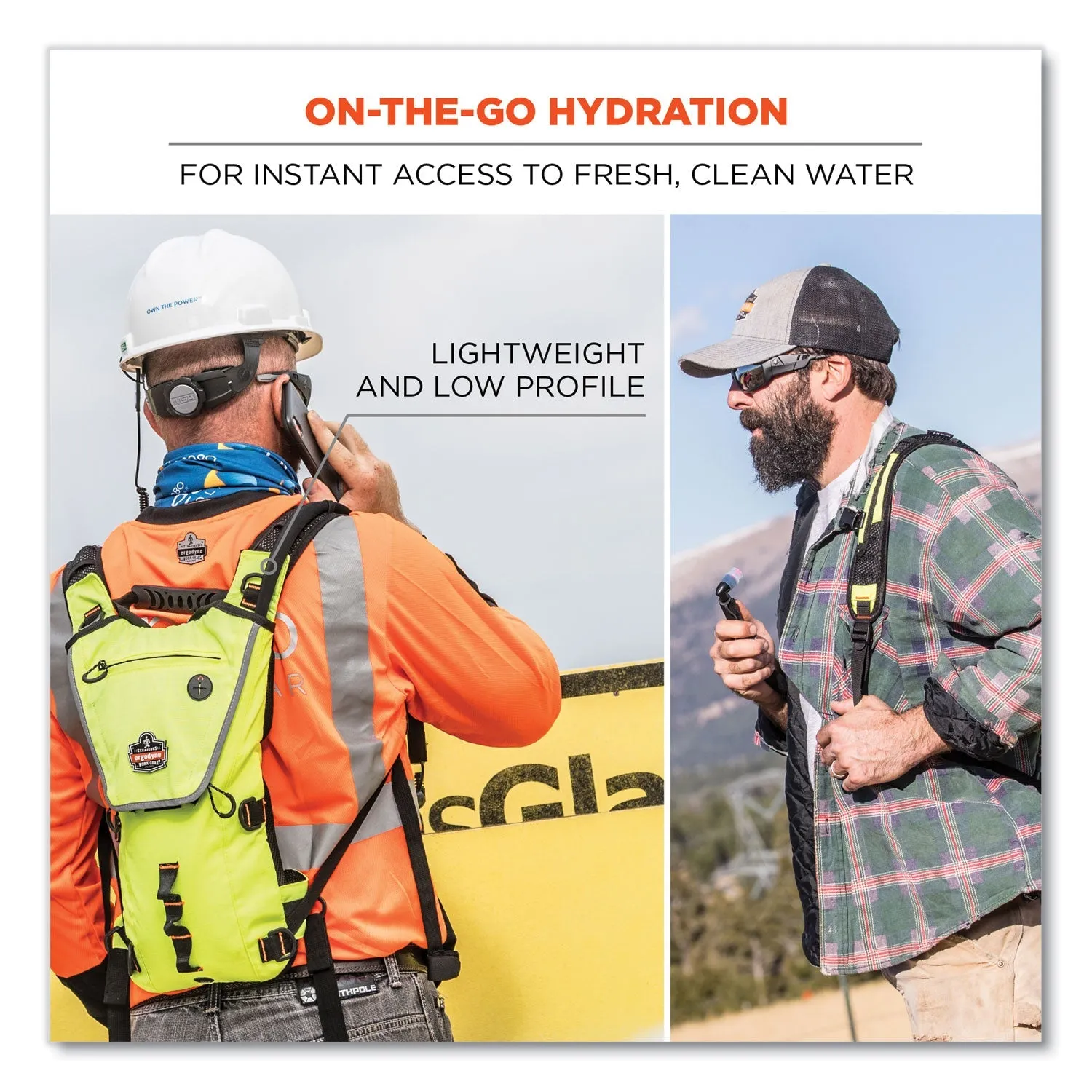 ergodyne® Chill-Its 5156 Low Profile Hydration Pack, 3 L, Hi-Vis Lime
