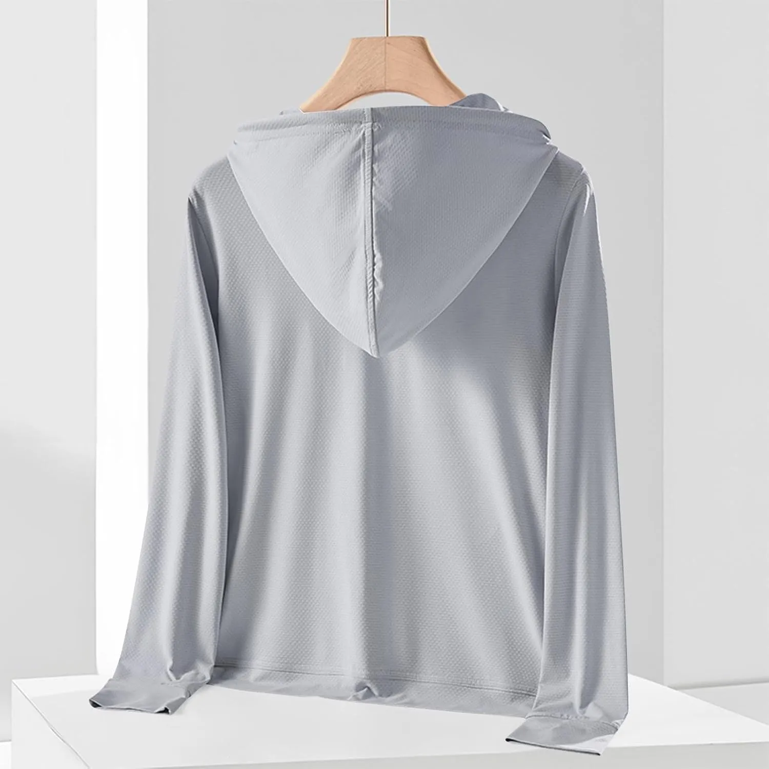 Exquisite UV Proof Hoodies Sunwear Jackets for Men Ice Feeling Outdoor Going Out Long-sleeve Loose Sun Protection Coat