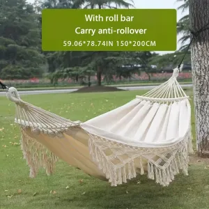 Extra Wide And Thick Canvas Outdoor Hammock 2 Person Double Luxury Hammock Swing Mesh Chair