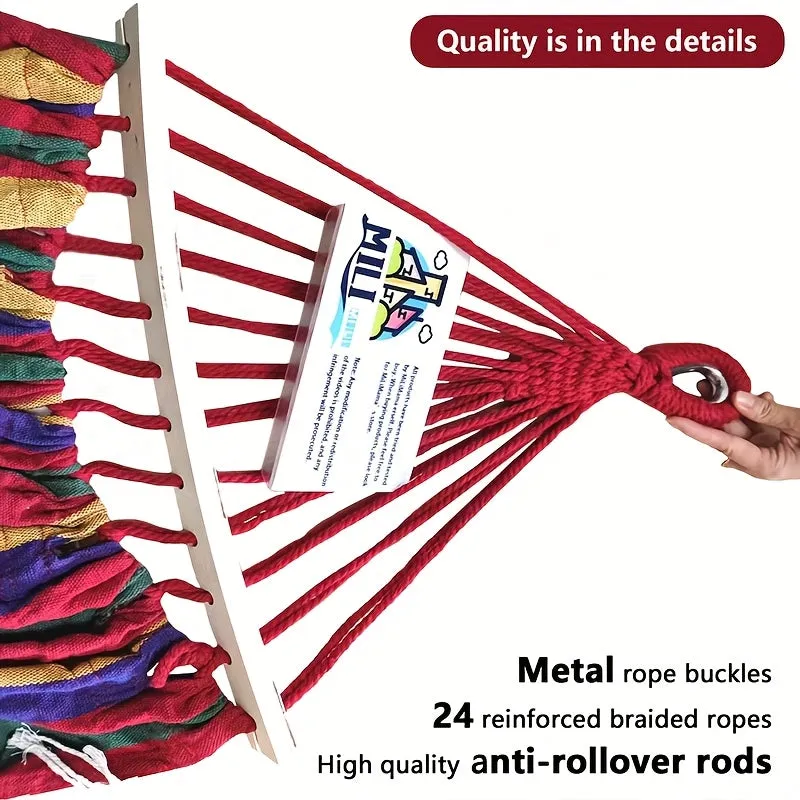 Extra Wide And Thick Canvas Outdoor Hammock 2 Person Double Luxury Hammock Swing Mesh Chair