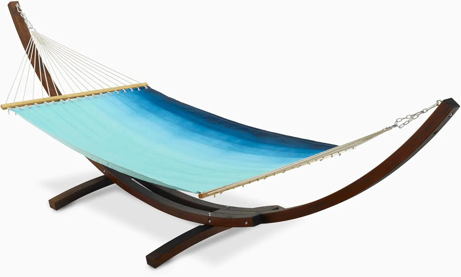 Fab Habitat Ombre Recycled Polyester Hammock - Big Sur - Teal - Indoor/Outdoor, Quick Dry, 2 Person 460 lbs Capacity - Patio, Poolside, Backyard, Garden, Beach, Balcony - 12-14 ft Adjustable