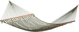 Fab Habitat Rope Recycled Polyester Hammock - Miami - Green - Indoor/Outdoor, Quick Dry, 2 Person 400 lbs Capacity - Patio, Poolside, Backyard, Garden, Beach, Balcony - 12-14 ft Adjustable