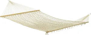 Fab Habitat Rope Recycled Polyester Hammock - Miami - Natural - Indoor/Outdoor, Quick Dry, 2 Person 400 lbs Capacity - Patio, Poolside, Backyard, Garden, Beach, Balcony - 12-14 ft Adjustable