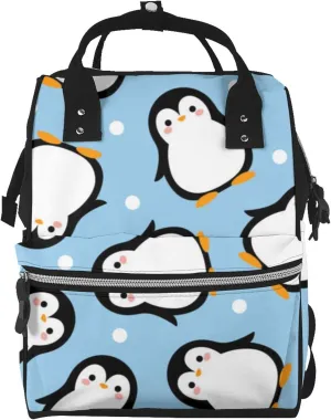 Fashion Diaper Bag Mummy Backpack Penguin Pattern Nappy Bag Large Capacity Baby Care Bags For Mom Dad