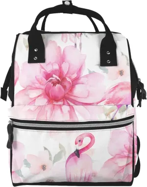 Fashion Diaper Bag Mummy Backpack Pink Flamingos Nappy Bag Large Capacity Baby Care Bags For Mom Dad