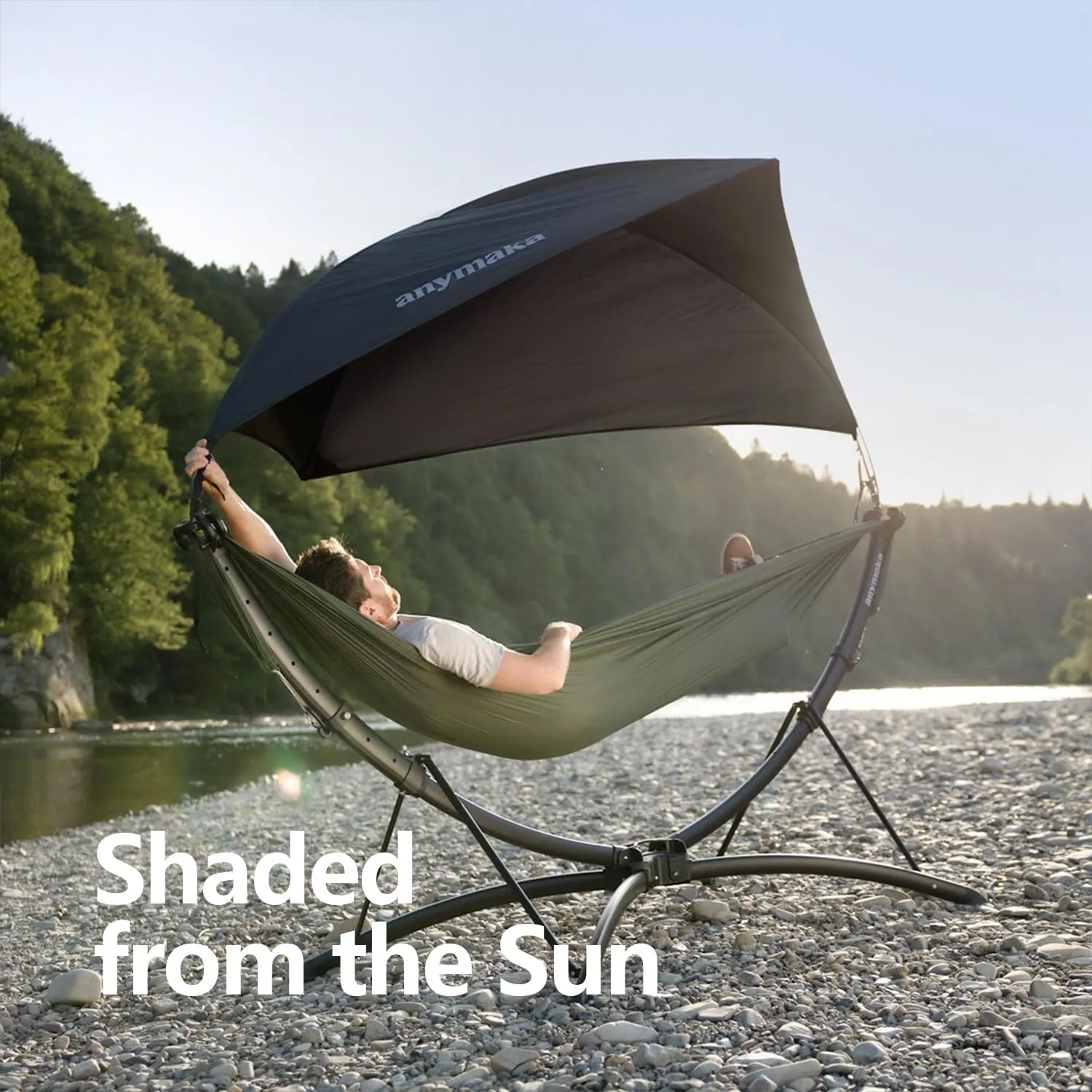 Fast Set-up in 3 Seconds Adjustable Portable Aluminum Alloy Hammock Stand for Outside with Chair Mode & Lounge Mode up to 105'' - 550 LBS Capacity - Compact & Portable & Stable on Any Terrain