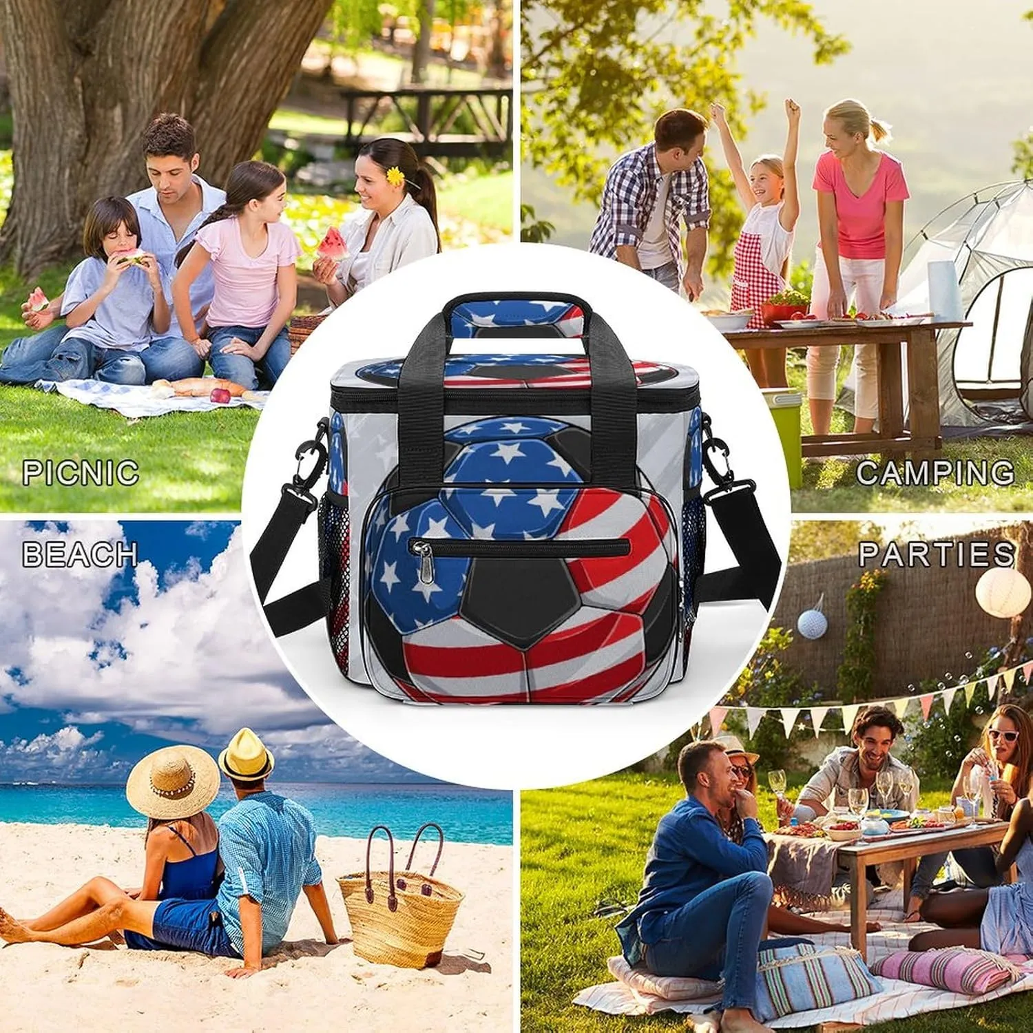 Fiery Red Sky 22.5L Waterproof Soft Cooler Bag Halloween Horror Scary Insulated Lunch Box for Camping Fishing Beach Road Trips