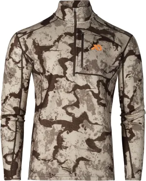 First Lite Men's Furnace Quarter Zip - Merino Wool Fleece Camo Hunting Long Sleeve, Insulated Midlayer, Hunting Gear For Men