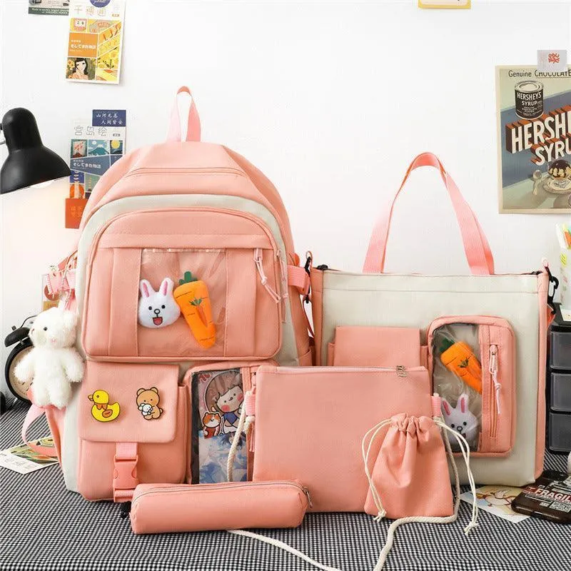 Five-piece Lightweight Student Backpack