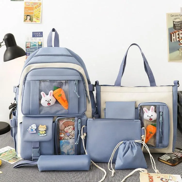 Five-piece Lightweight Student Backpack