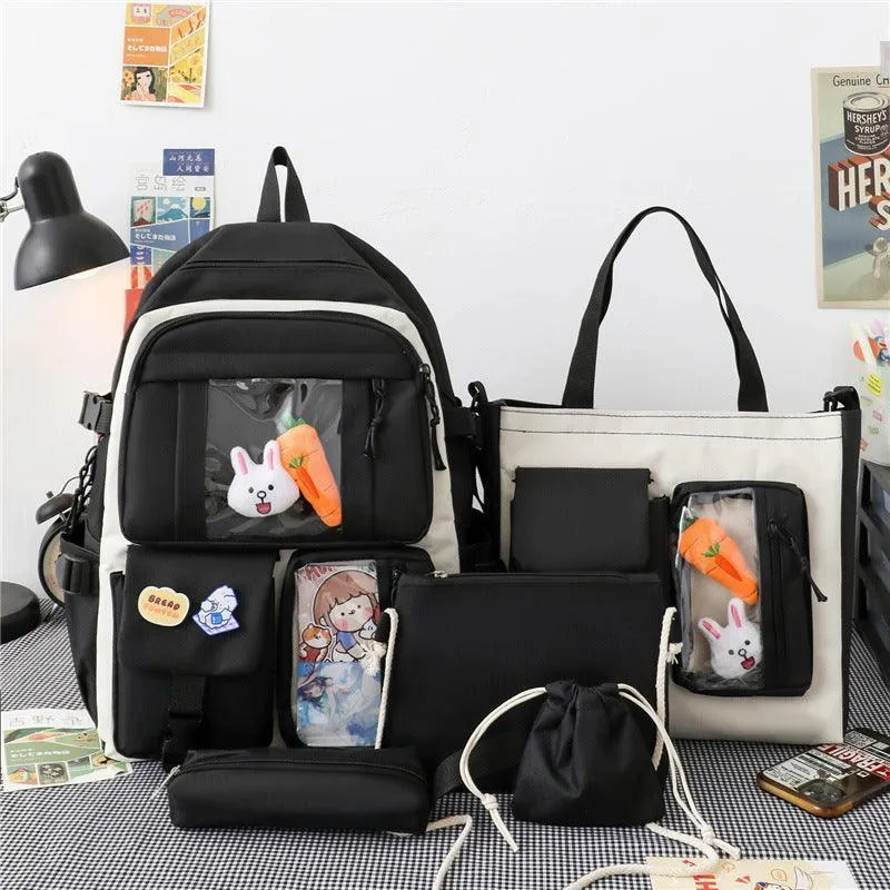 Five-piece Lightweight Student Backpack