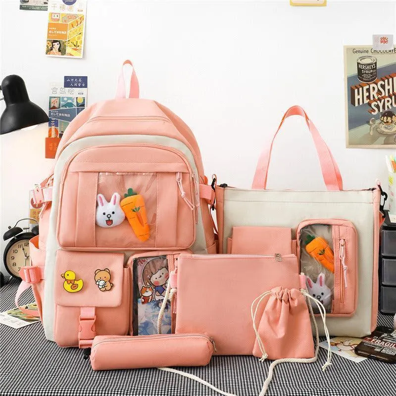 Five-piece Lightweight Student Backpack