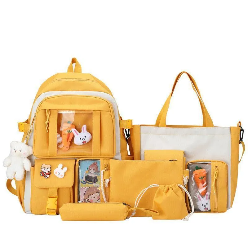 Five-piece Lightweight Student Backpack