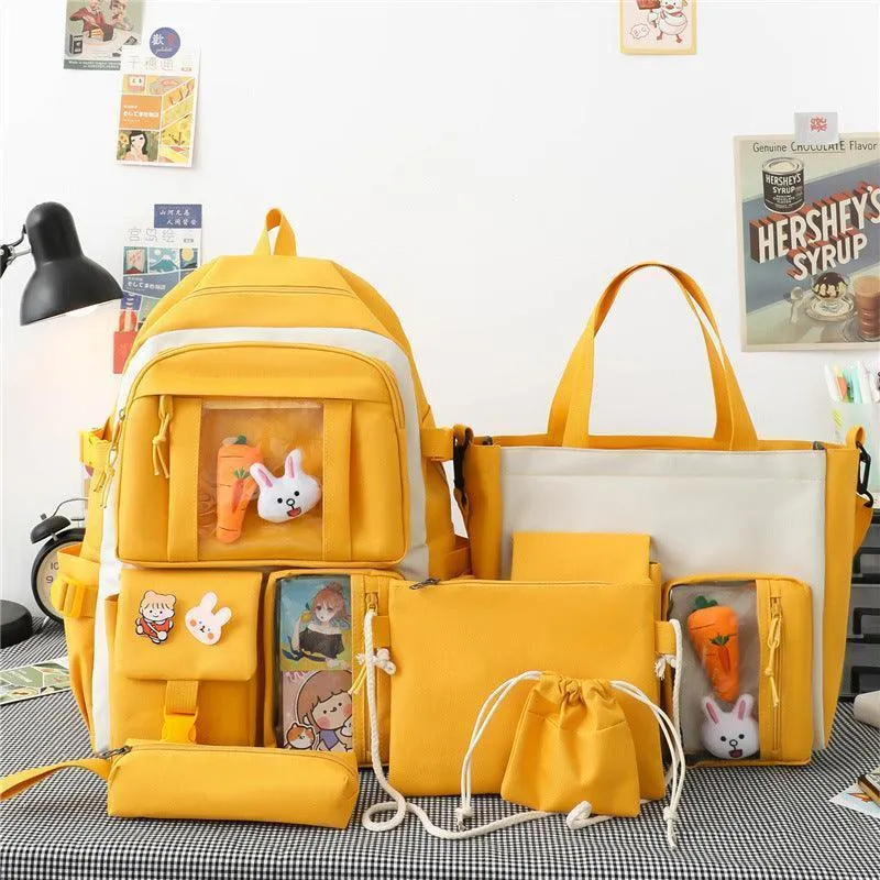 Five-piece Lightweight Student Backpack