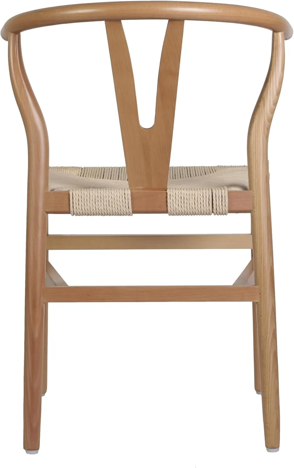 Flash Furniture Logan Commercial Wood Dining Chair, Wishbone Style, Stackable Design, Solid Wood Frame, Kraft Paper Seat, Mortise and Tenon, Oak/Natural