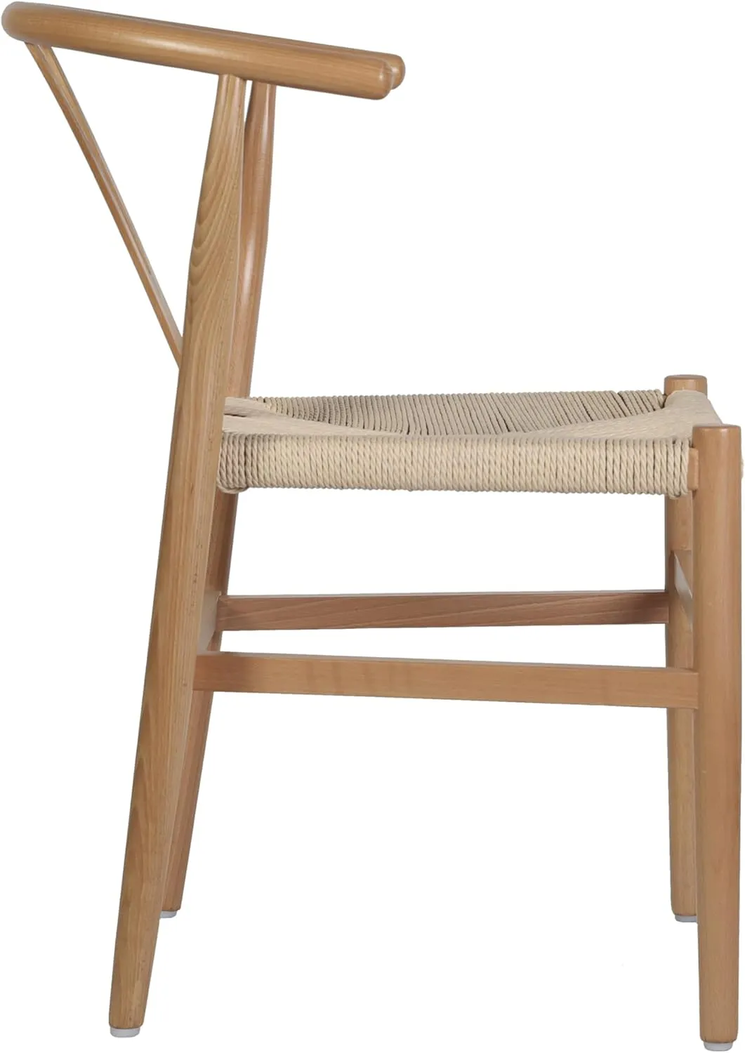 Flash Furniture Logan Commercial Wood Dining Chair, Wishbone Style, Stackable Design, Solid Wood Frame, Kraft Paper Seat, Mortise and Tenon, Oak/Natural