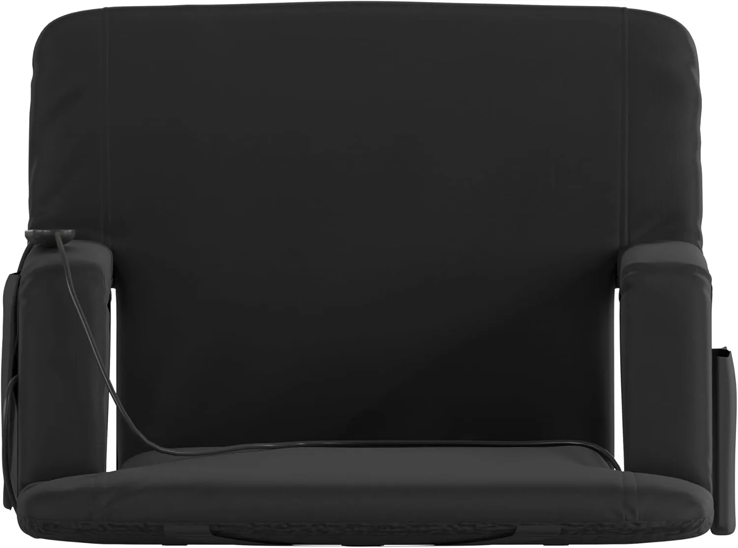 Flash Furniture Malta Extra Wide Heated Stadium Seat with Back Support, 6 Recline Positions, Portable Chair with Backpack Straps, USB Battery Pack Not Included, Black