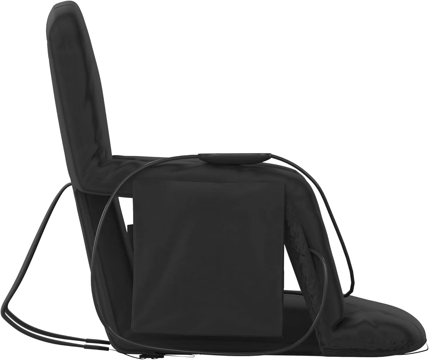 Flash Furniture Malta Extra Wide Heated Stadium Seat with Back Support, 6 Recline Positions, Portable Chair with Backpack Straps, USB Battery Pack Not Included, Black