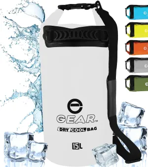 Floating Cooler Bag Roll Top Insulated Dry Backpack – Leak Proof, Collapsible, Waterproof Cooler with Padded Shoulder Strap - Perfect for Kayaking Fishing Beach Hiking -15L