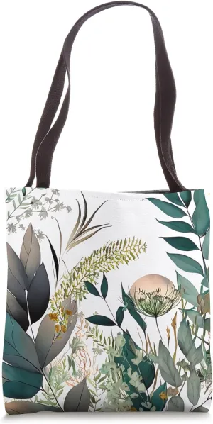 Floral Boho Foliage Flower Flora Nature Vegetation Flowery Tote Bag