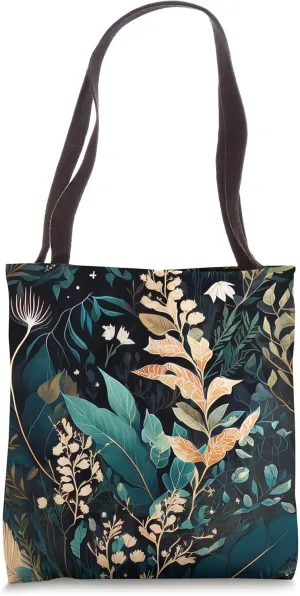 Floral Boho Foliage Flower Plant Nature Vegetation Flowery Tote Bag