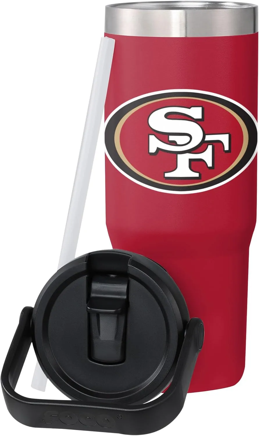 FOCO NFL Unisex-Adult NFL Team Logo Insulated Travel Mug 30oz Straw Tumbler